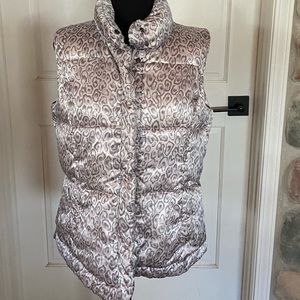Grey/silver animal print vest , barley worn